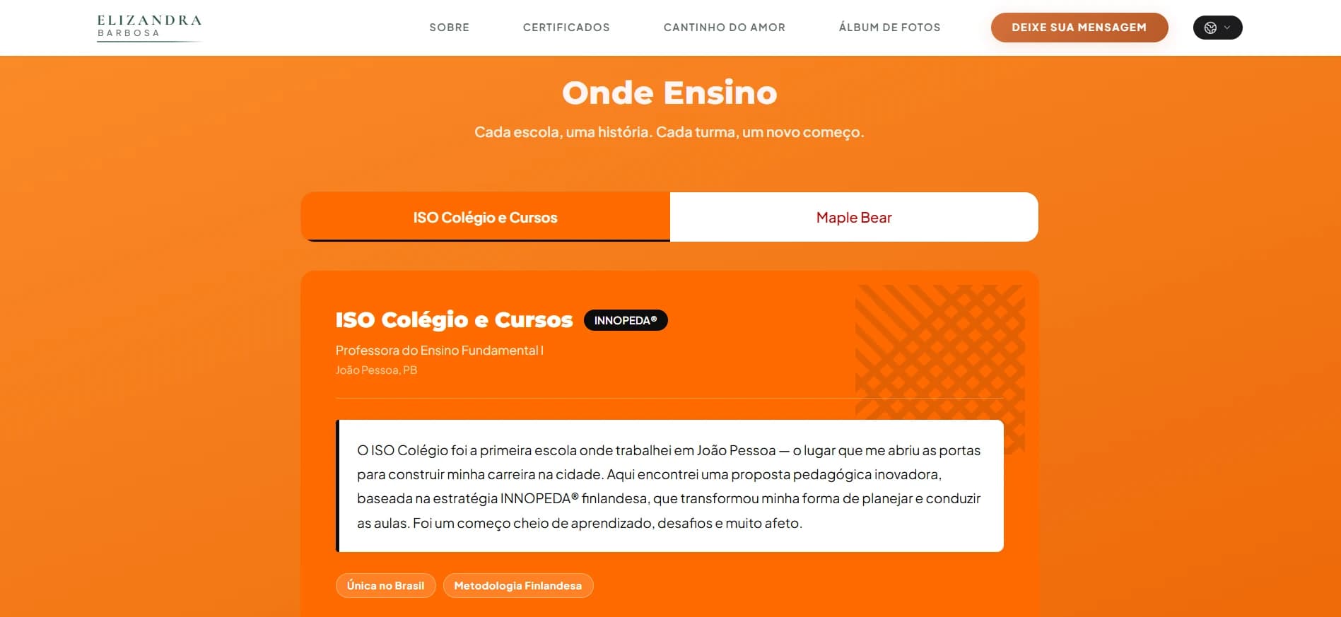Site Elizandra Barbosa — Onde Ensino